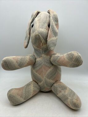 Vtg 14” Handmade Bunny Rabbit Plush/ Stuffed Animal Handcrafted By The Edelwiss